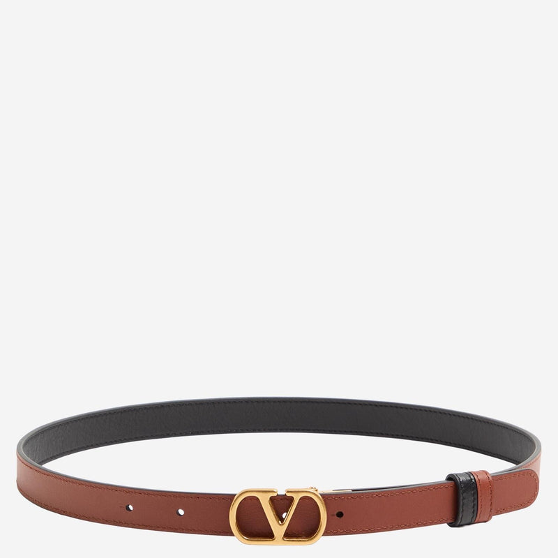 Valentino Garavani Vlogo Signature Leather Belt — Black Calf - Bos Taurus