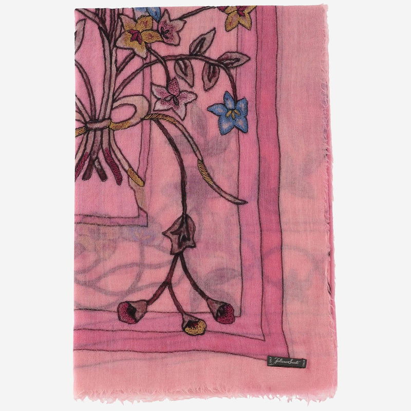 Faliero Sarti Chantal Scarf — Pink Wool Scarfs