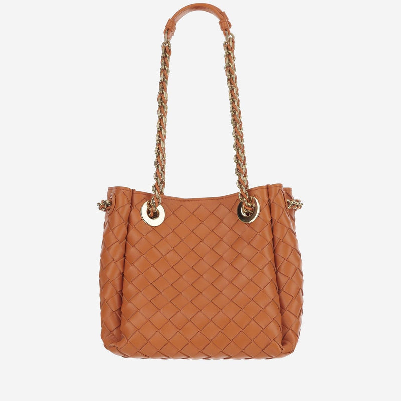 Bottega Veneta Parachute Shoulder Bag — Orange Lambskin