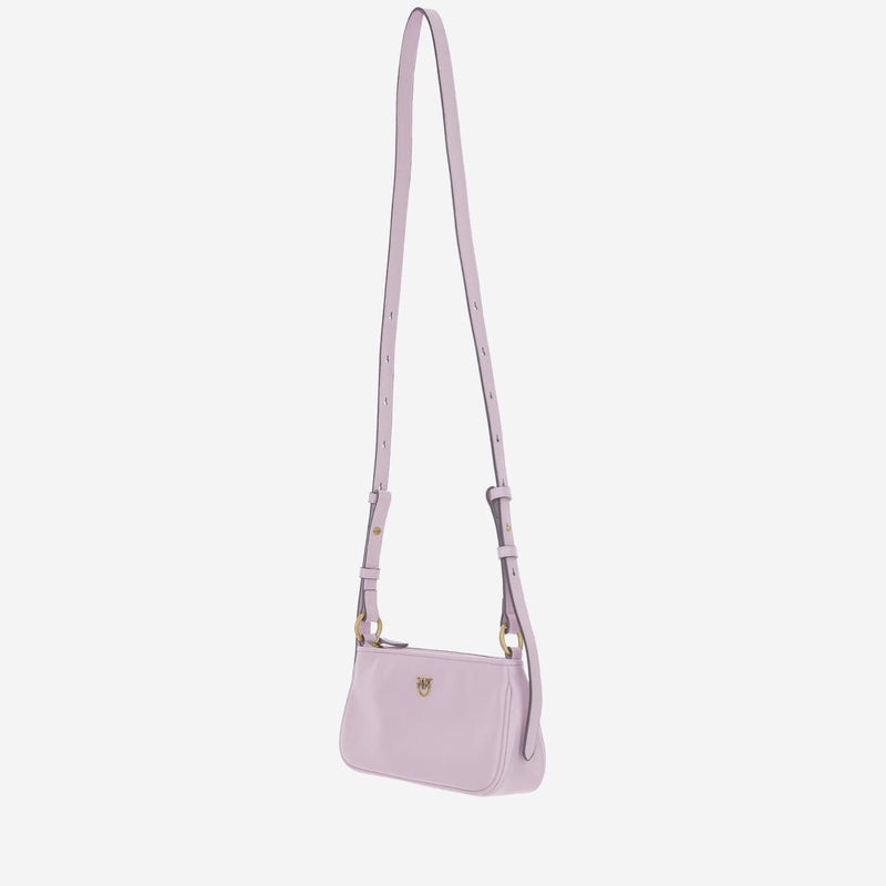 Pinko Calfskin Leather Baguette Mini Bag — Pink