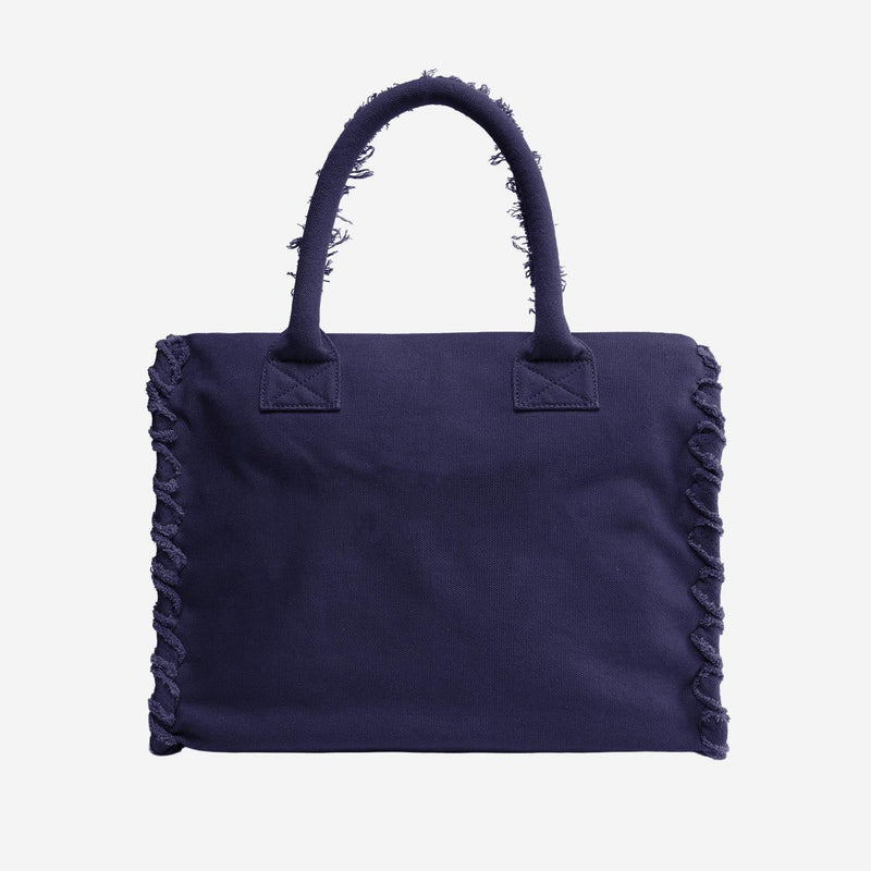 Pinko Logo-Embroidered Cotton Tote Bag — Purple
