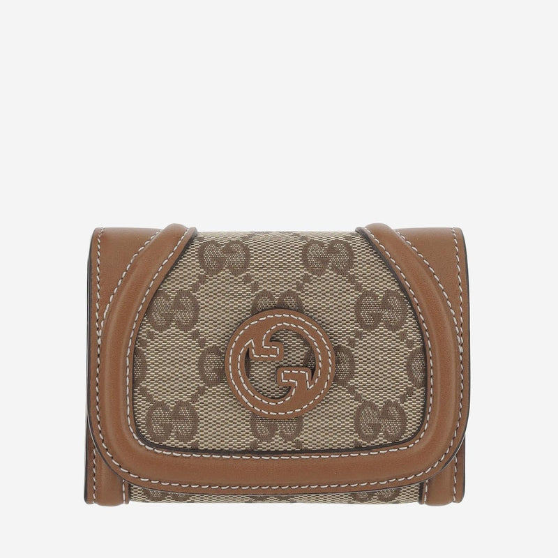 Gucci Blondie Card Case — Beige Polyester Wallets & Purses