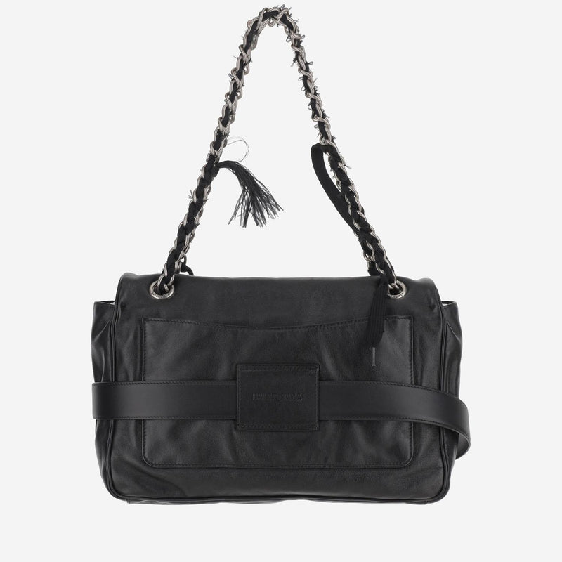 Balenciaga Modu Shoulder Bag — Black Leather
