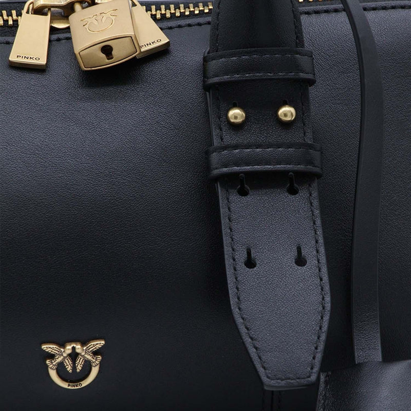 Pinko Escape Shoulder Bag — Black Leather