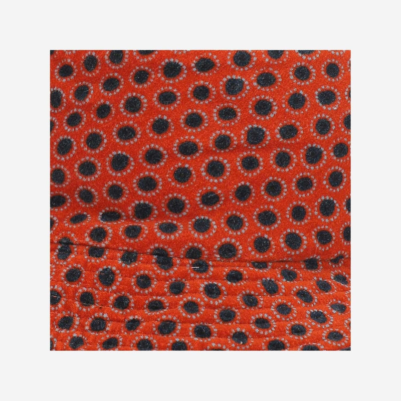Grevi 3214 Geometric-Patterned Cotton Bucket Hat — Orange