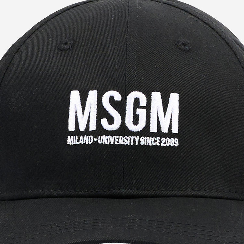 Msgm S6msjubc019 Logo-Embroidered Cotton Baseball Cap — Black Caps