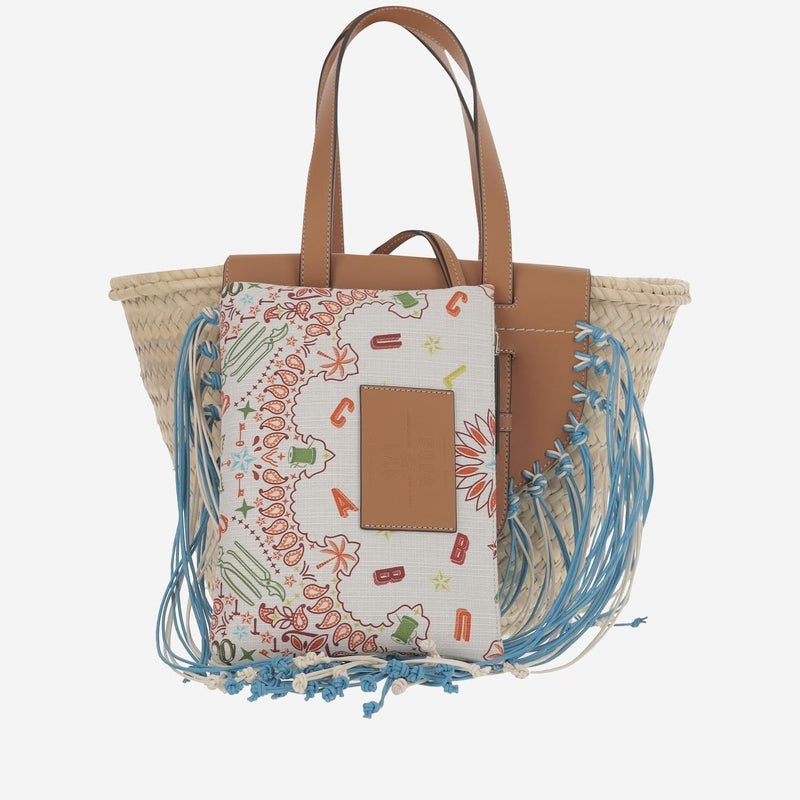 Cuba Lab Tropicana Shoulder Bag — Beige Raffia