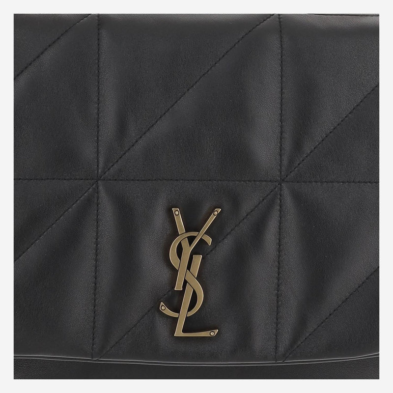 Saint Laurent Cassandre Shoulder Bag — Black Lambskin