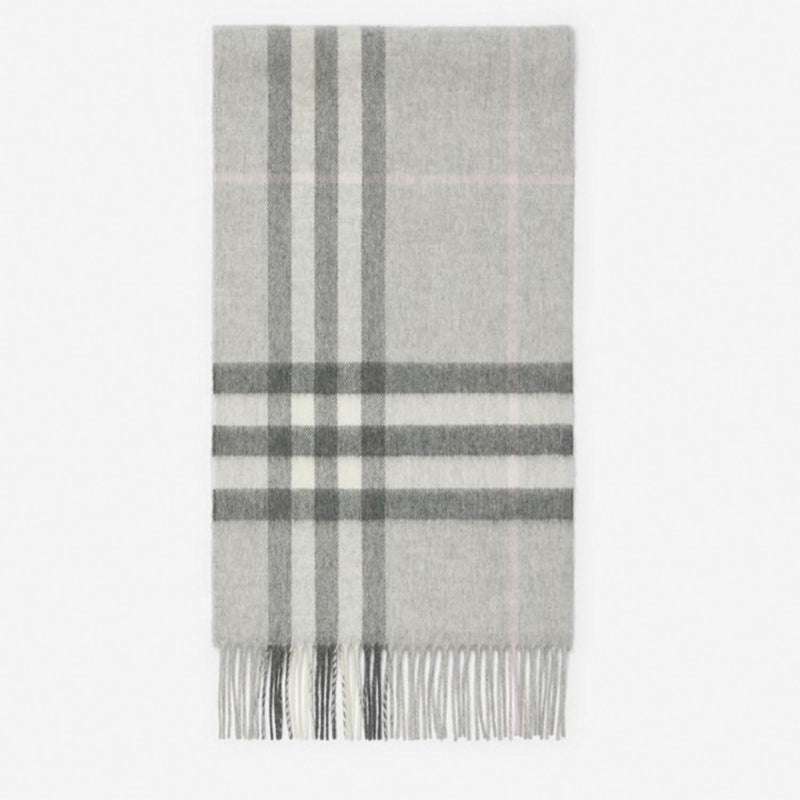 Burberry Cashmere Check Scarf — Gray Scarfs