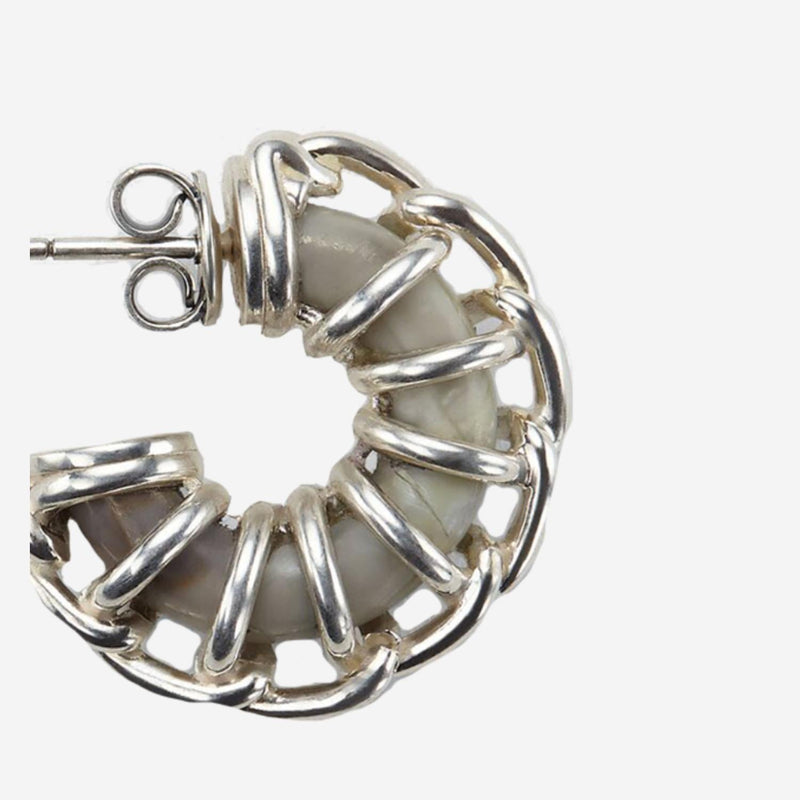 Bottega Veneta Woven Sterling Silver Earrings —
