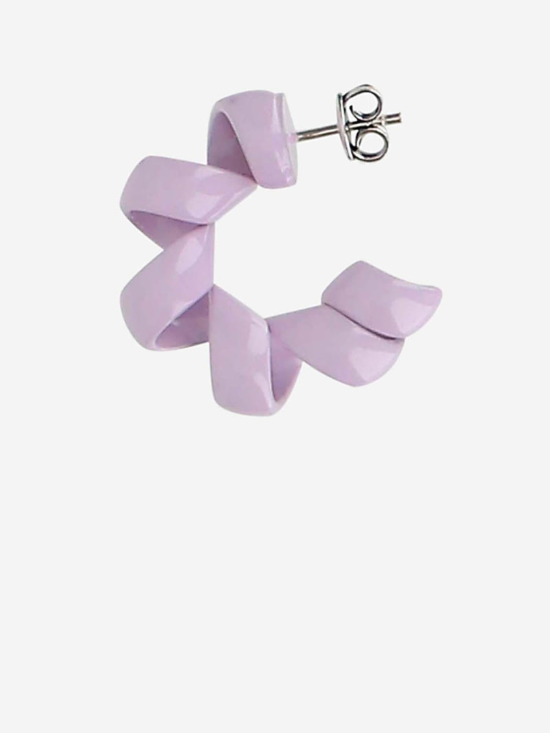 Bottega Veneta Enamelled Sterling Silver Coiled Earrings — Silver/glass