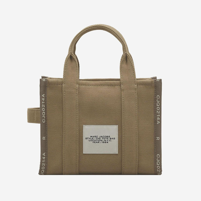 Marc Jacobs Logo-Embroidered Jacquard Tote Bag — Beige Cotton