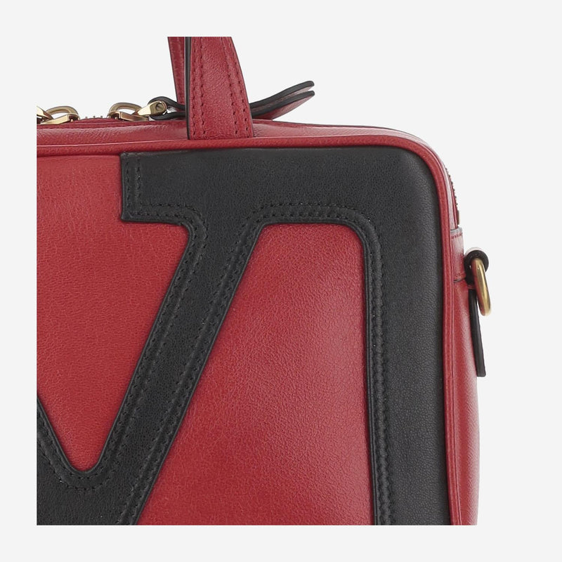Valentino Garavani Top Handle Bag — Red Lambskin Leather
