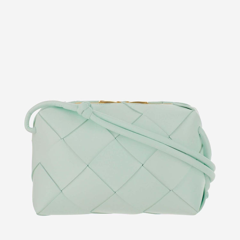 Bottega Veneta Small Cassette Shoulder Bag — Green Lambskin