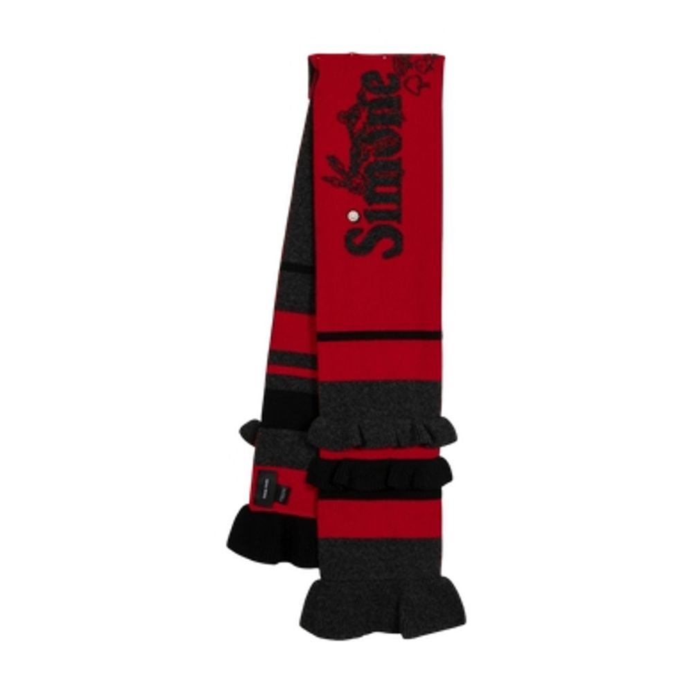 Simone Rocha Daisy Scarf — Red Wool Scarfs