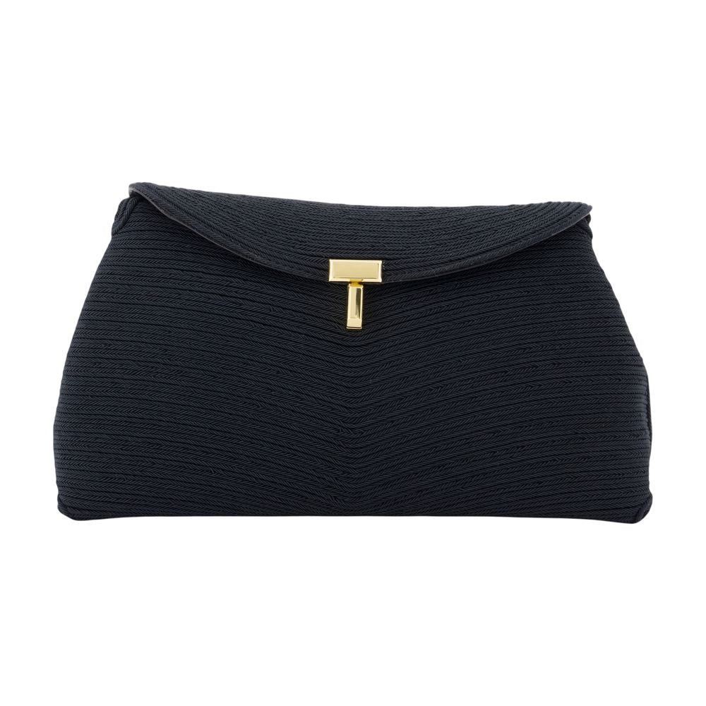 Toteme Rippled Canvas Clutch — Black