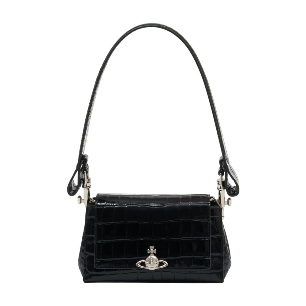 Vivienne Westwood Hazel Shoulder Bag — Black Calfskin