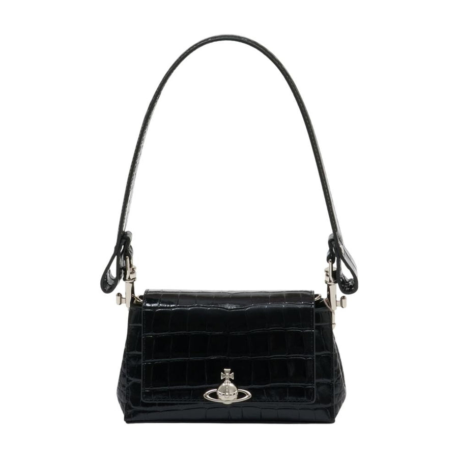 Vivienne Westwood Hazel Shoulder Bag — Black Calfskin