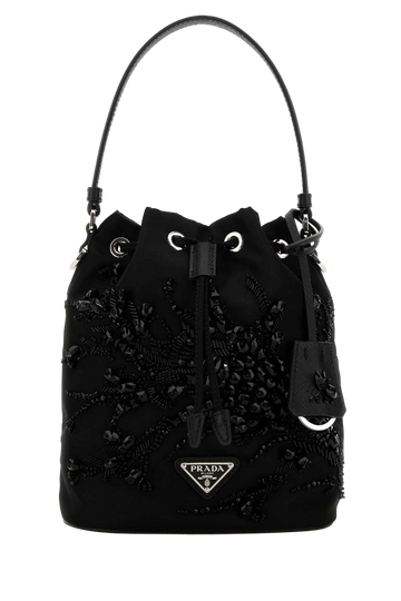 Prada Bucket Bag — Black Poliammide Riciclata-vitello