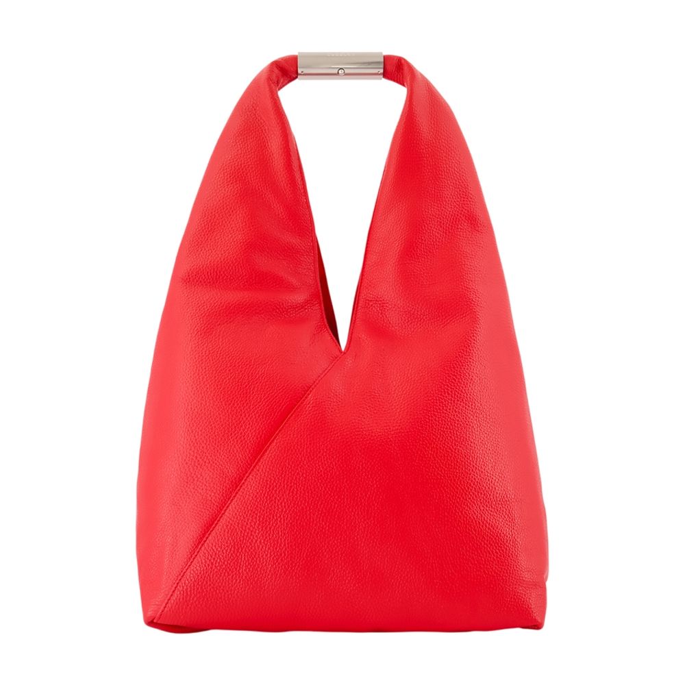 Mm6 Maison Margiela Japanese Media Shoulder Bag — Red Calfskin