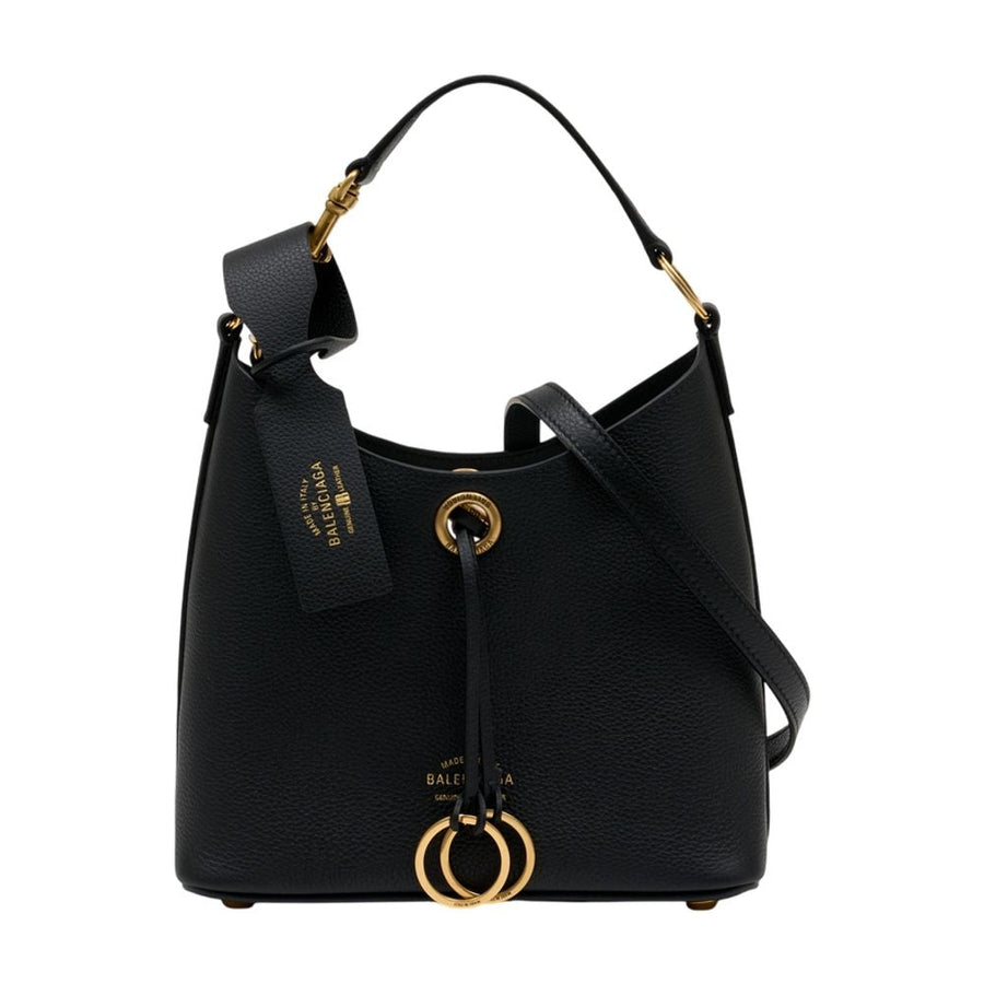 Balenciaga Carrie Shoulder Bag — Black Calfskin