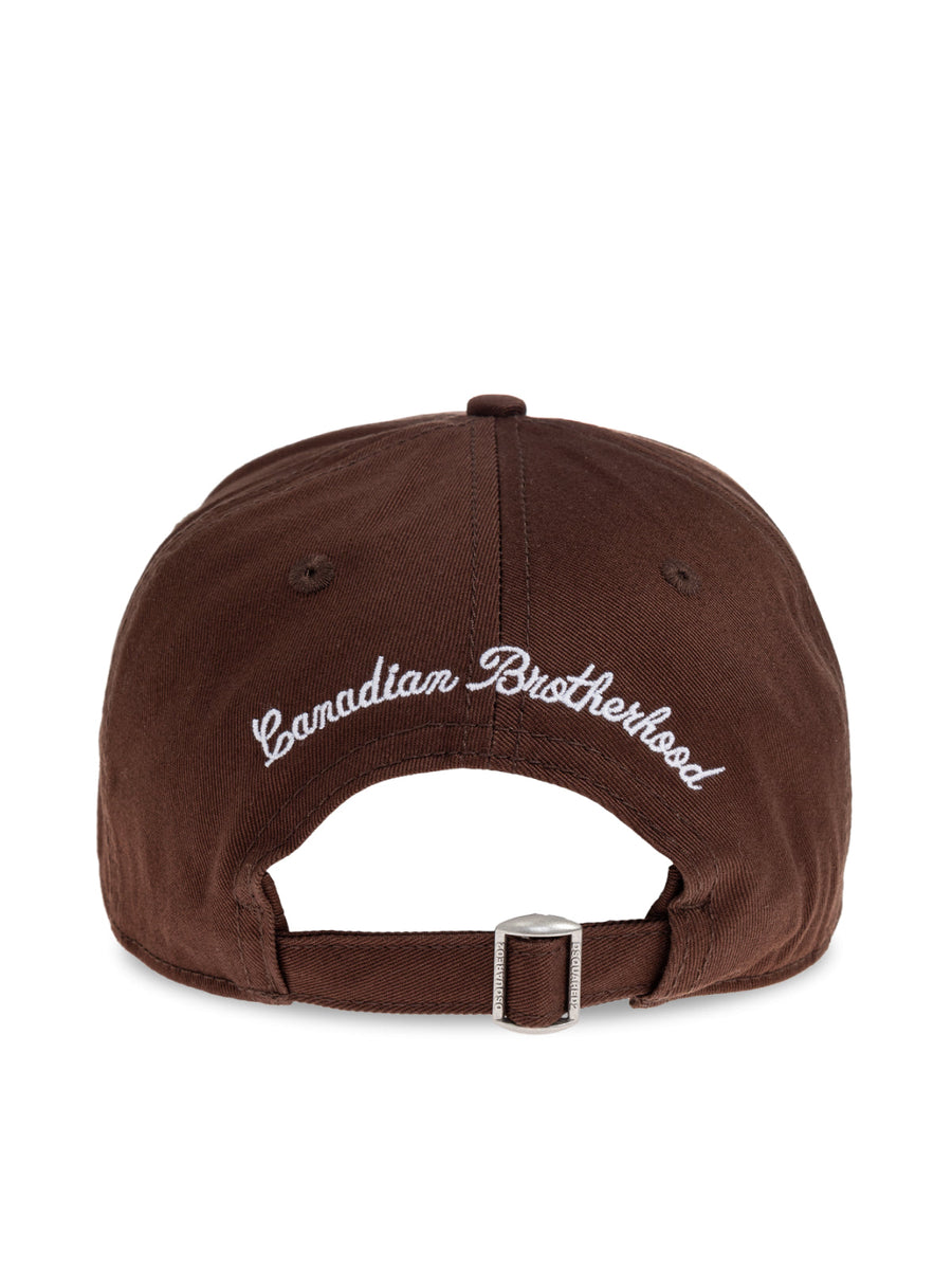 Dsquared2 Bcm097605c000015080 Embroidered Logo Baseball Cap — Brown Cotton Caps