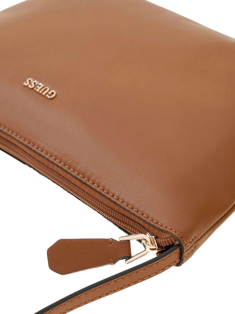 Guess Polypropylene Structured Tote Bag — Caramel