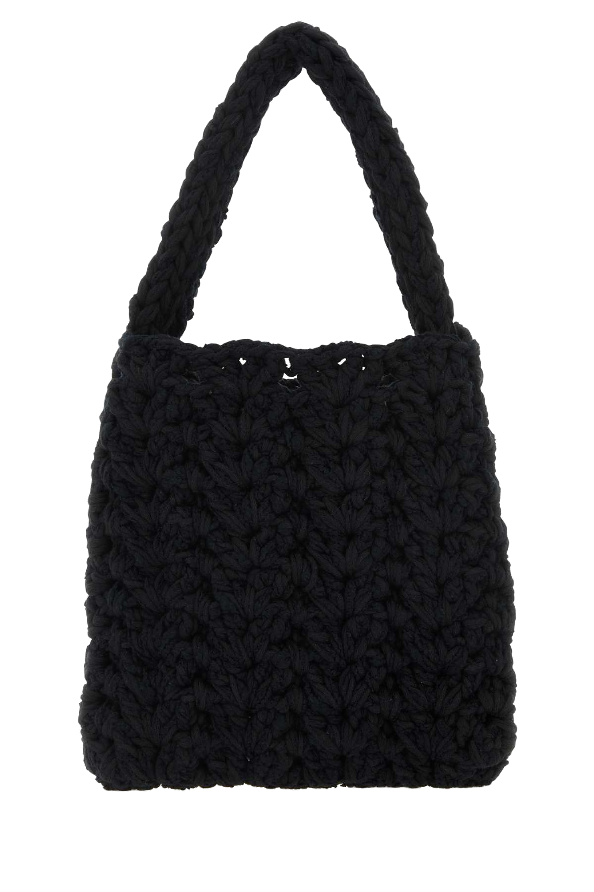 Marco Rambaldi Sweater Shoulder Bag — Black Exterior: Cotton Nylon Linen