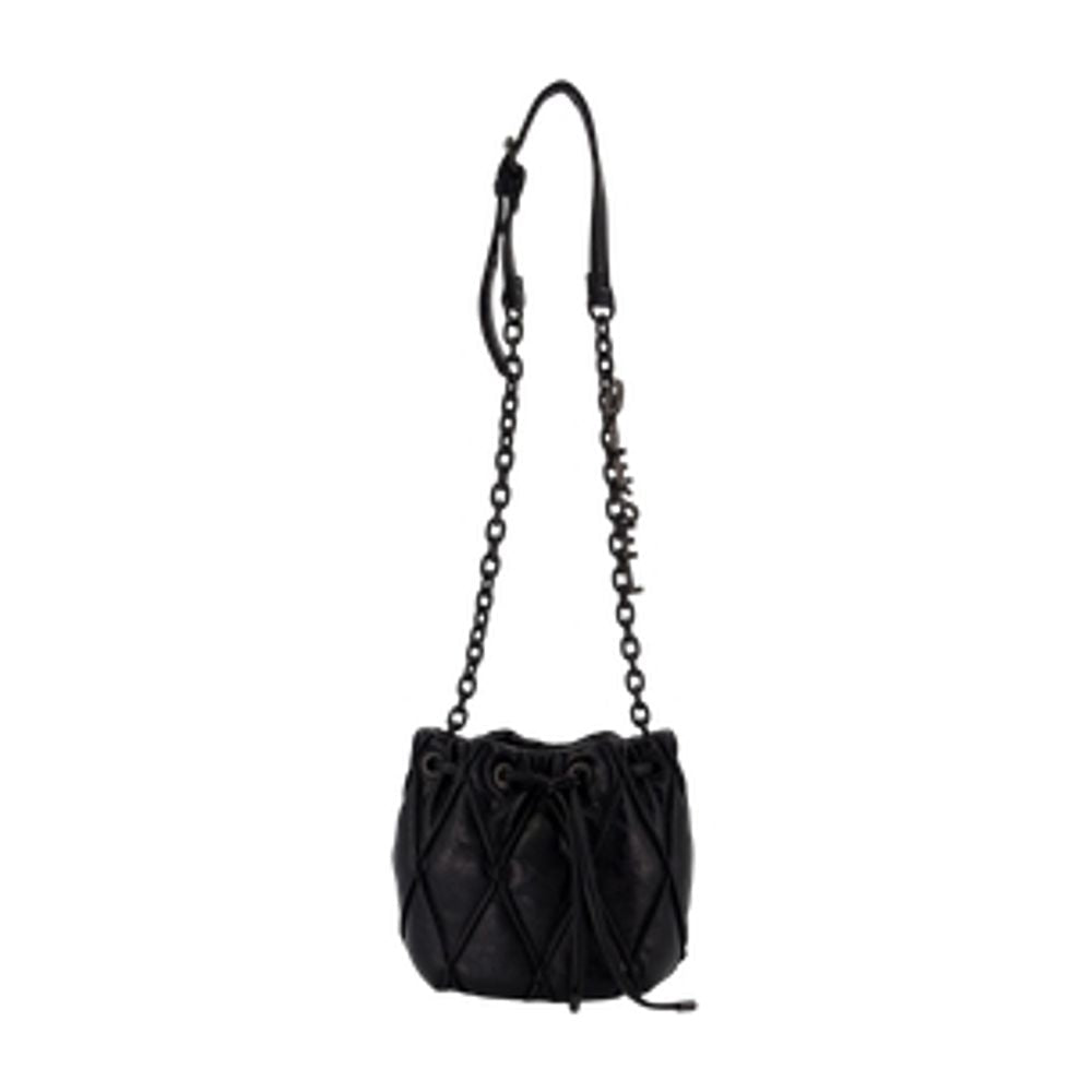 Diesel Charm-D Shoulder Bag — Black Cotton