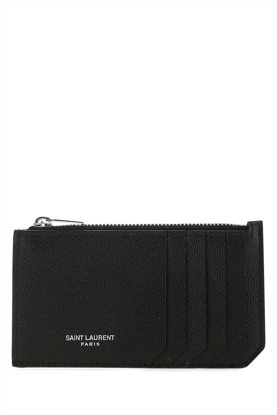 Saint Laurent Pebbled Calfskin Wallet — Black