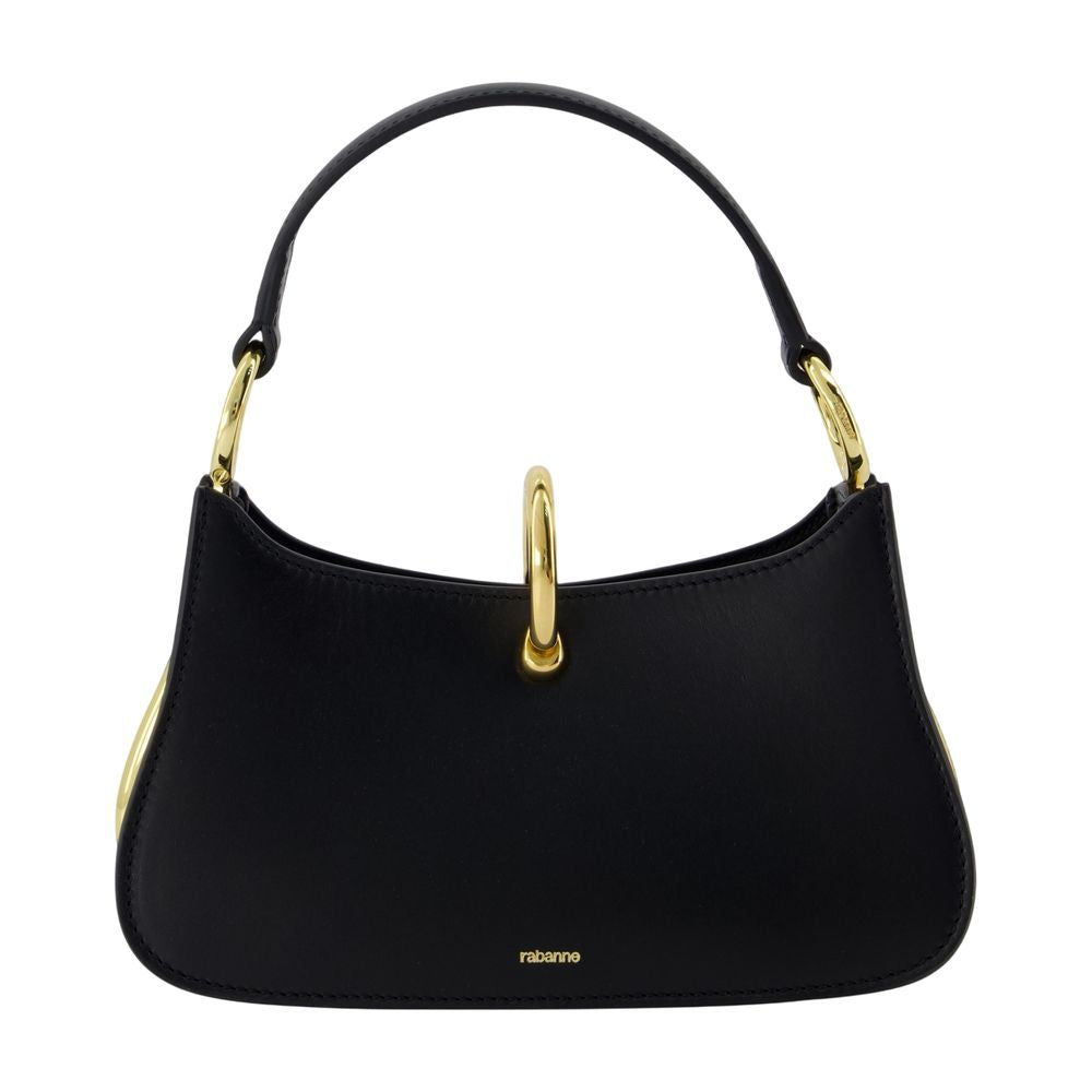 Rabanne Calfskin Leather Shoulder Bag — Black