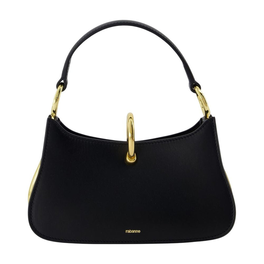 Rabanne Calfskin Leather Shoulder Bag — Black