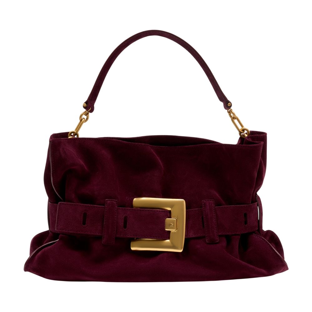 Balmain Anthem Shoulder Bag — Burgundy Calfskin