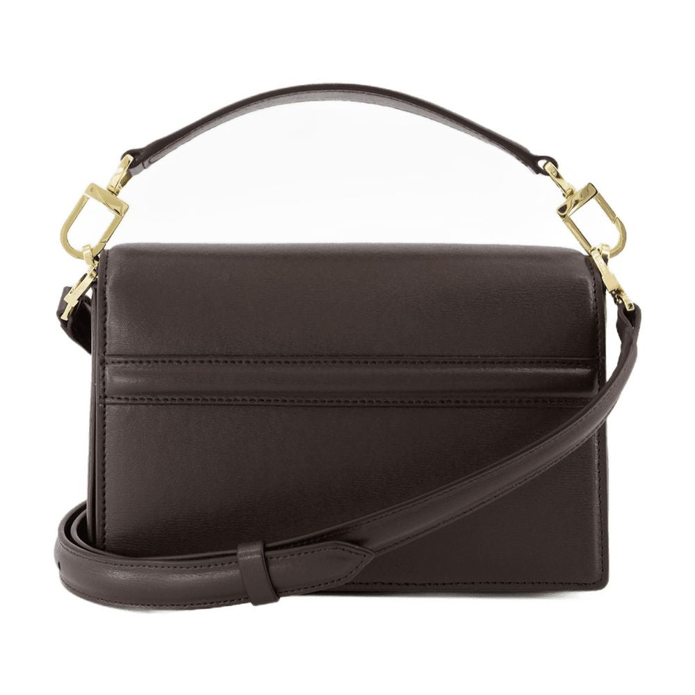 Toteme T-Flap Shoulder Bag — Brown Cowhide