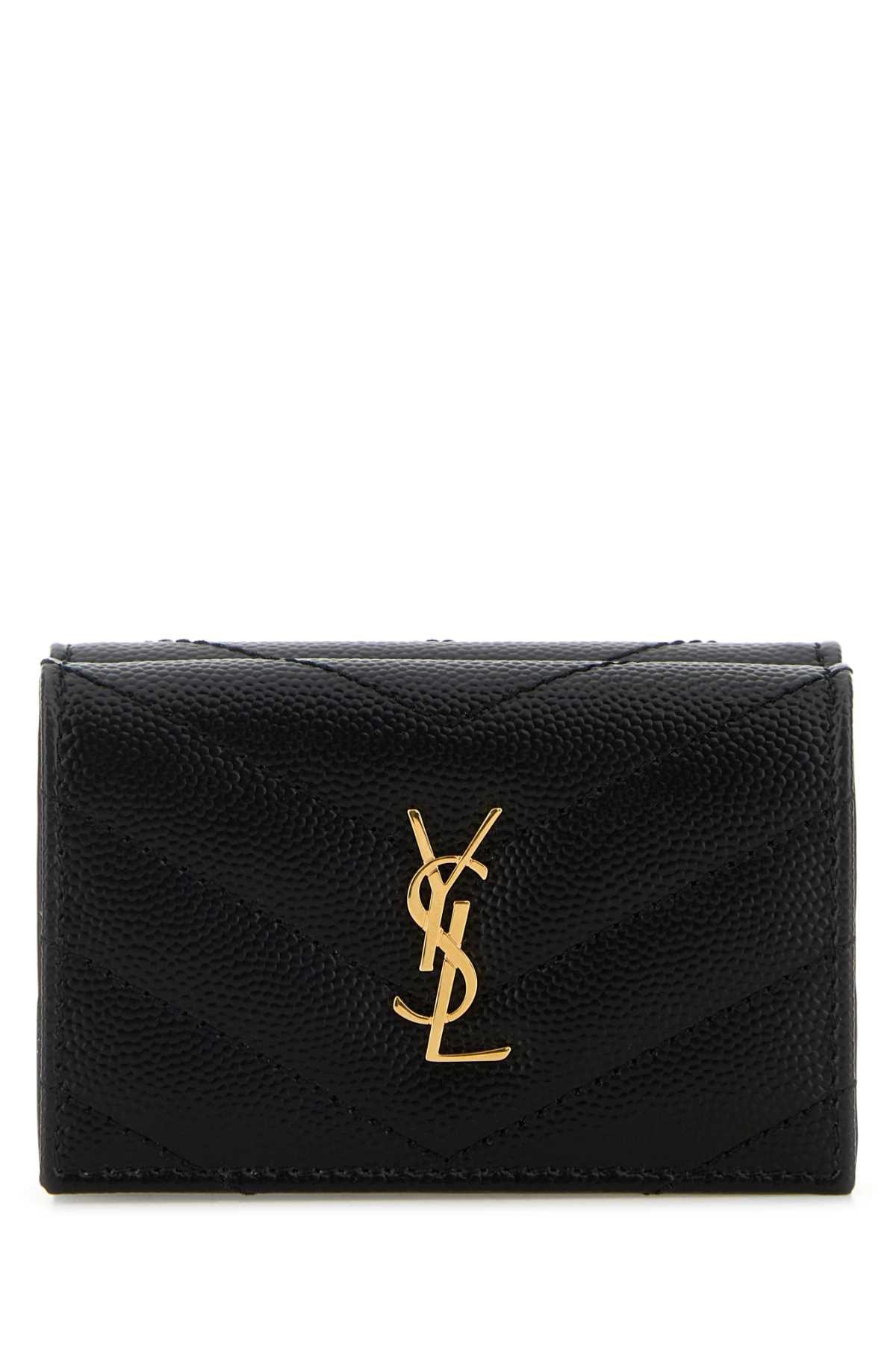 Saint Laurent Quilted Leather Wallet — Black