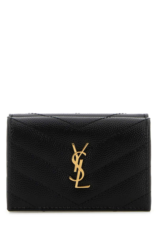 Saint Laurent Quilted Leather Wallet — Black