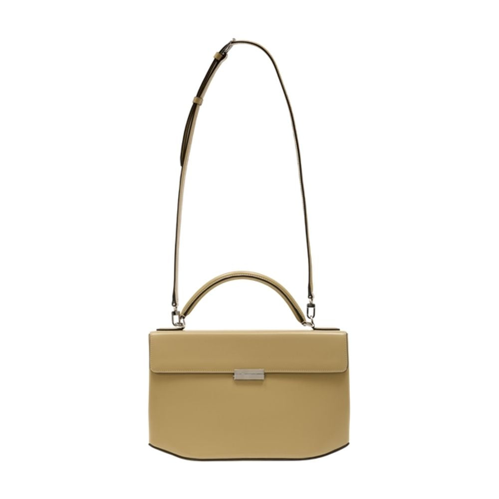 Toteme Calfskin Box Top Handle Bag — Beige