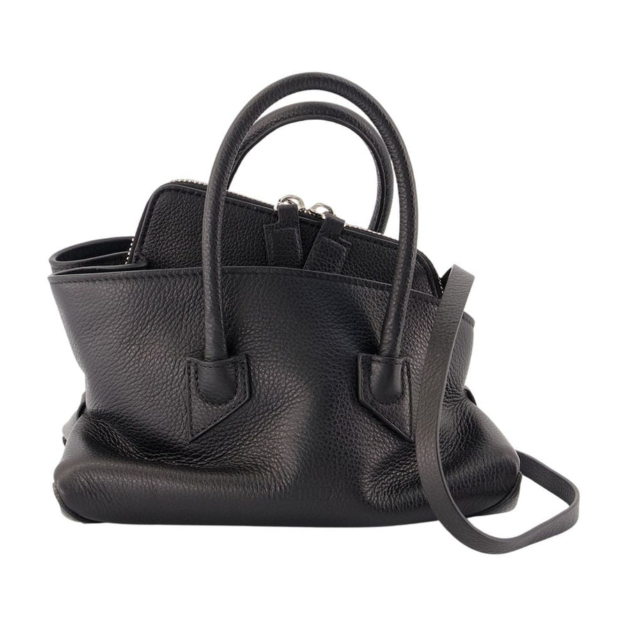 The Attico La Passeggiata Top Handle Bag — Black Calfskin