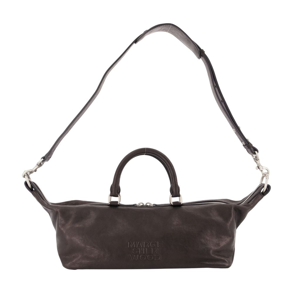 Marge Sherwood Dumpling Top Handle Bag — Black Lambskin