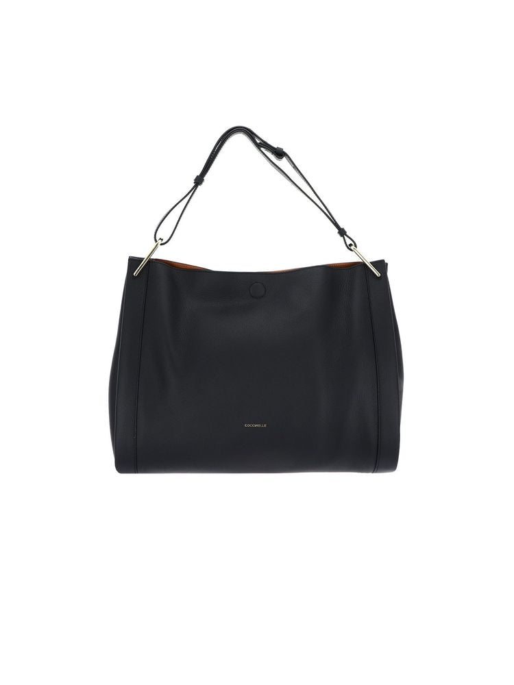 Coccinelle Wallace Shoulder Bag — Black Cow Leather