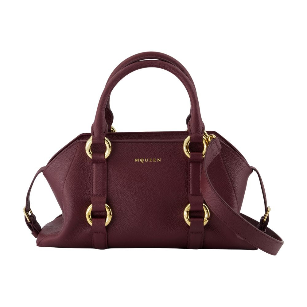 Alexander Mcqueen Top Handle Bag — Burgundy Calfskin
