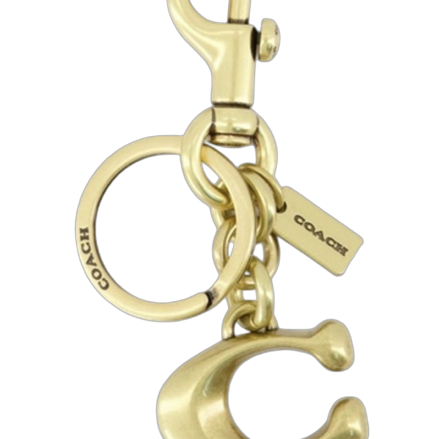 Coach Metal Keychain Charm — Gold Belt