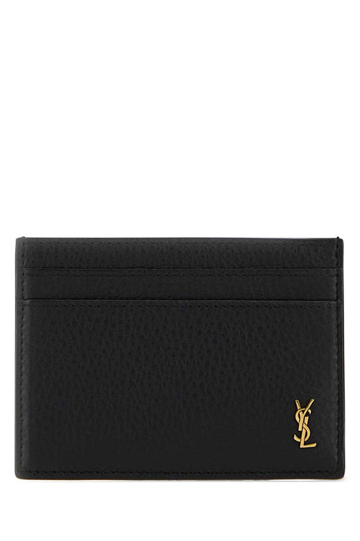Saint Laurent Leather Card Case — Black Wallet