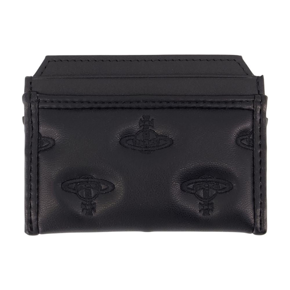 Vivienne Westwood Logo-Embossed Card Case — Black Synthetic Cases