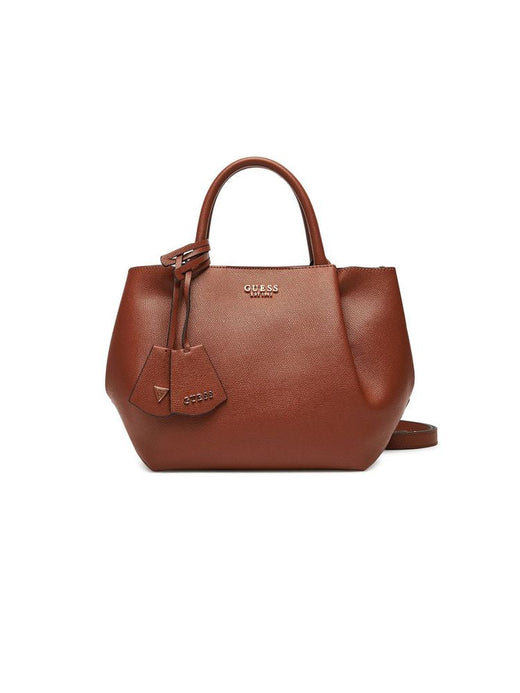 Guess Textured Polyurethane Shoulder Bag — Brown