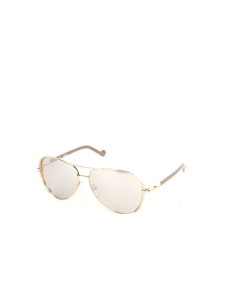 Liu Jo Lj102sr Metal Aviator Sunglasses — Gold
