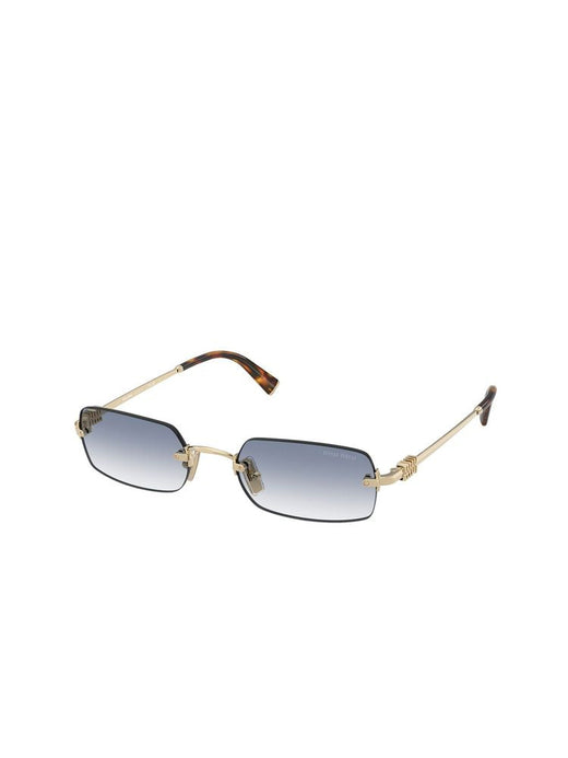 Miu Miu B50s Metal Rectangle Frame Sunglasses — Gold