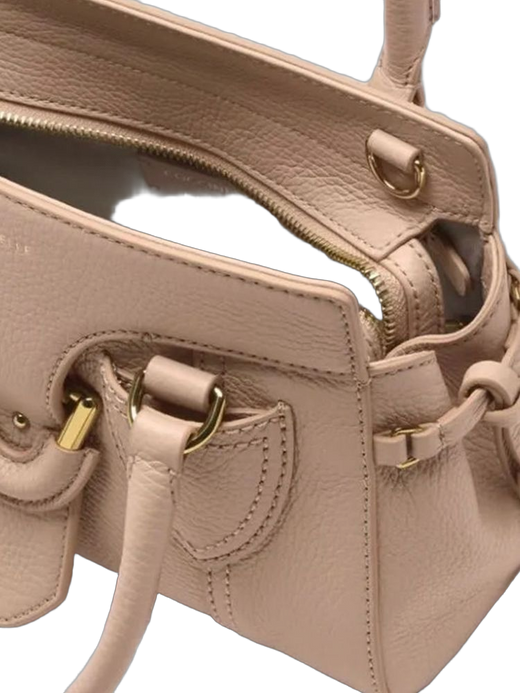 Coccinelle York Top Handle Bag — Beige Cow Leather