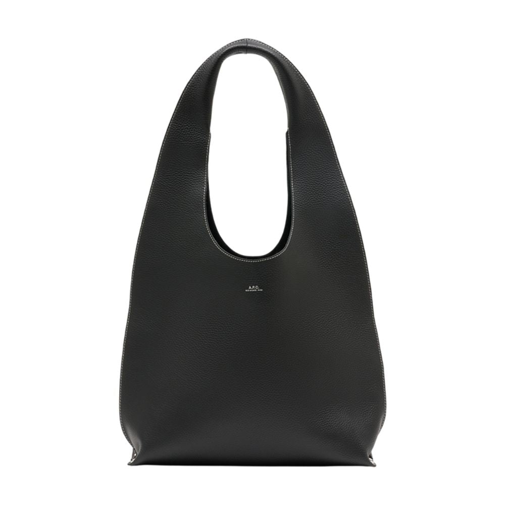 A.p.c. Minimalist Leather Shoulder Bag — Black Cowhide