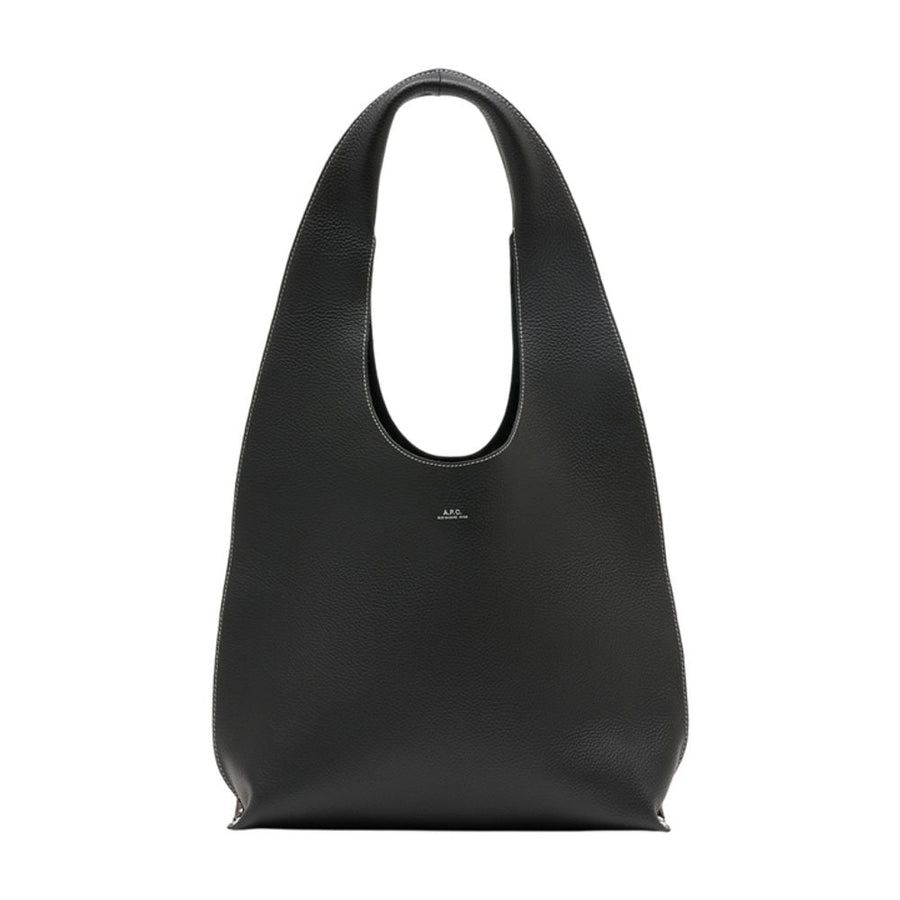 A.p.c. Minimalist Leather Shoulder Bag — Black Cowhide